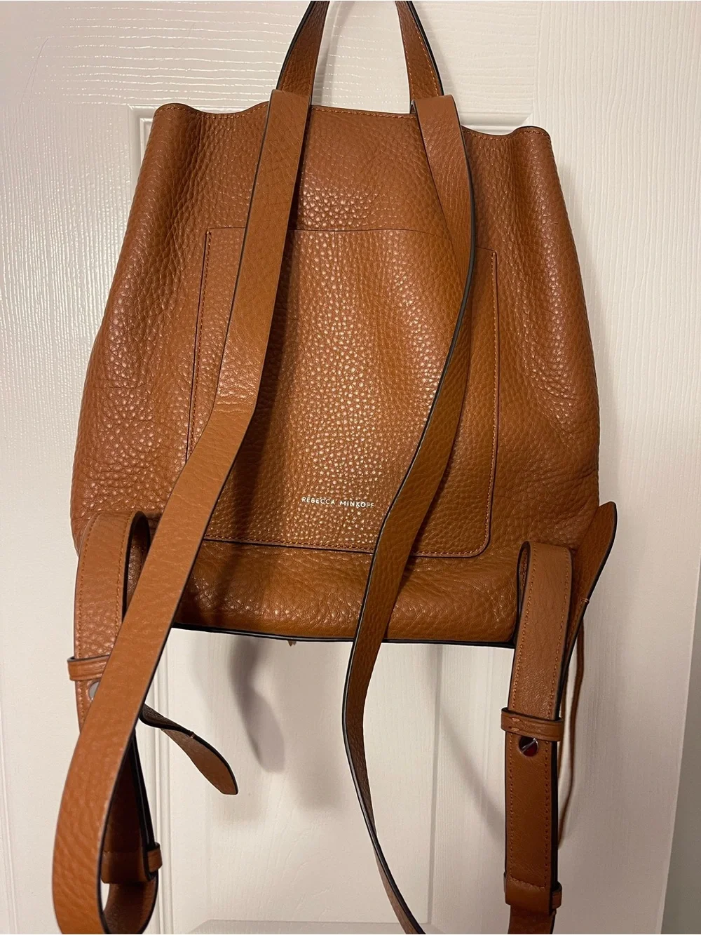 Rebecca Minkoff Pebbled Leather Backpack in Cognac